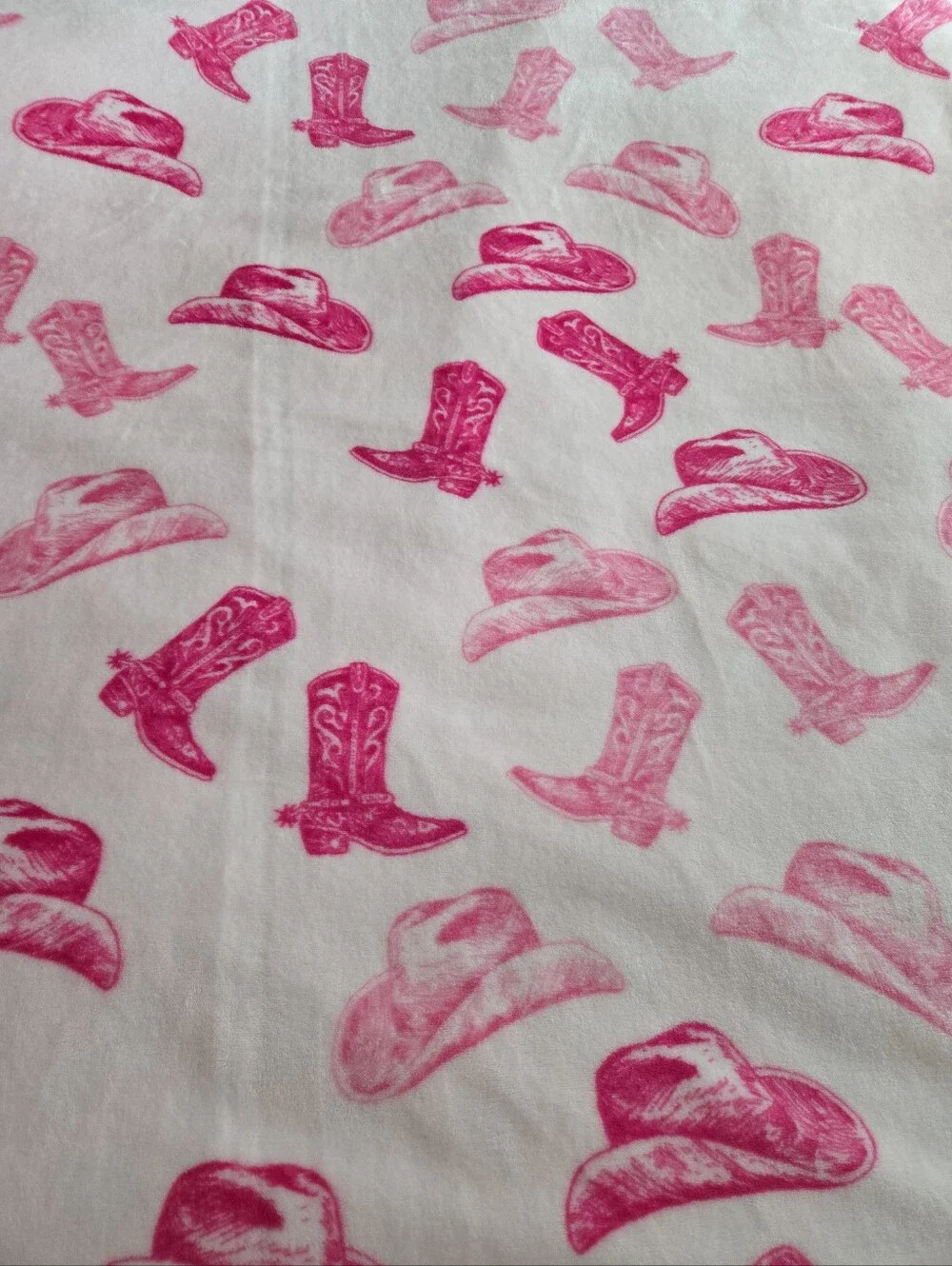 Wrangler Pink Boots And Hats Western Print Plush Cowgirl Blanket